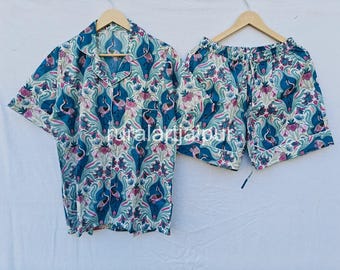 Bridesmaid Pajama Set, Floral Cotton PJs, Gift For Her