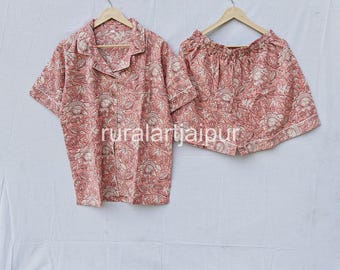 Indian Cotton Short Pajama Set: Bridal Party Sleepwear