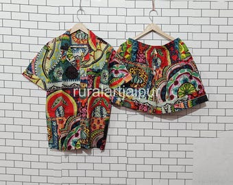 Cotton Floral Print Pajama Set, Bridesmaid PJs