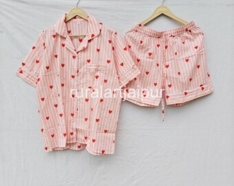 Indian Cotton Short Set: Bridesmaid Bridal Sleepwear