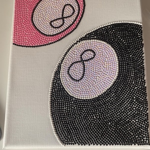 8 ball rhinestone wall decor