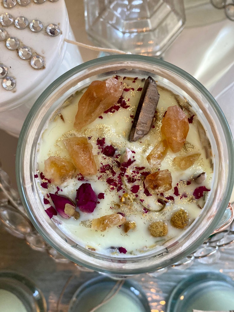 Abundance & Prosperity Candle Packed With Crystals Health Etsy
