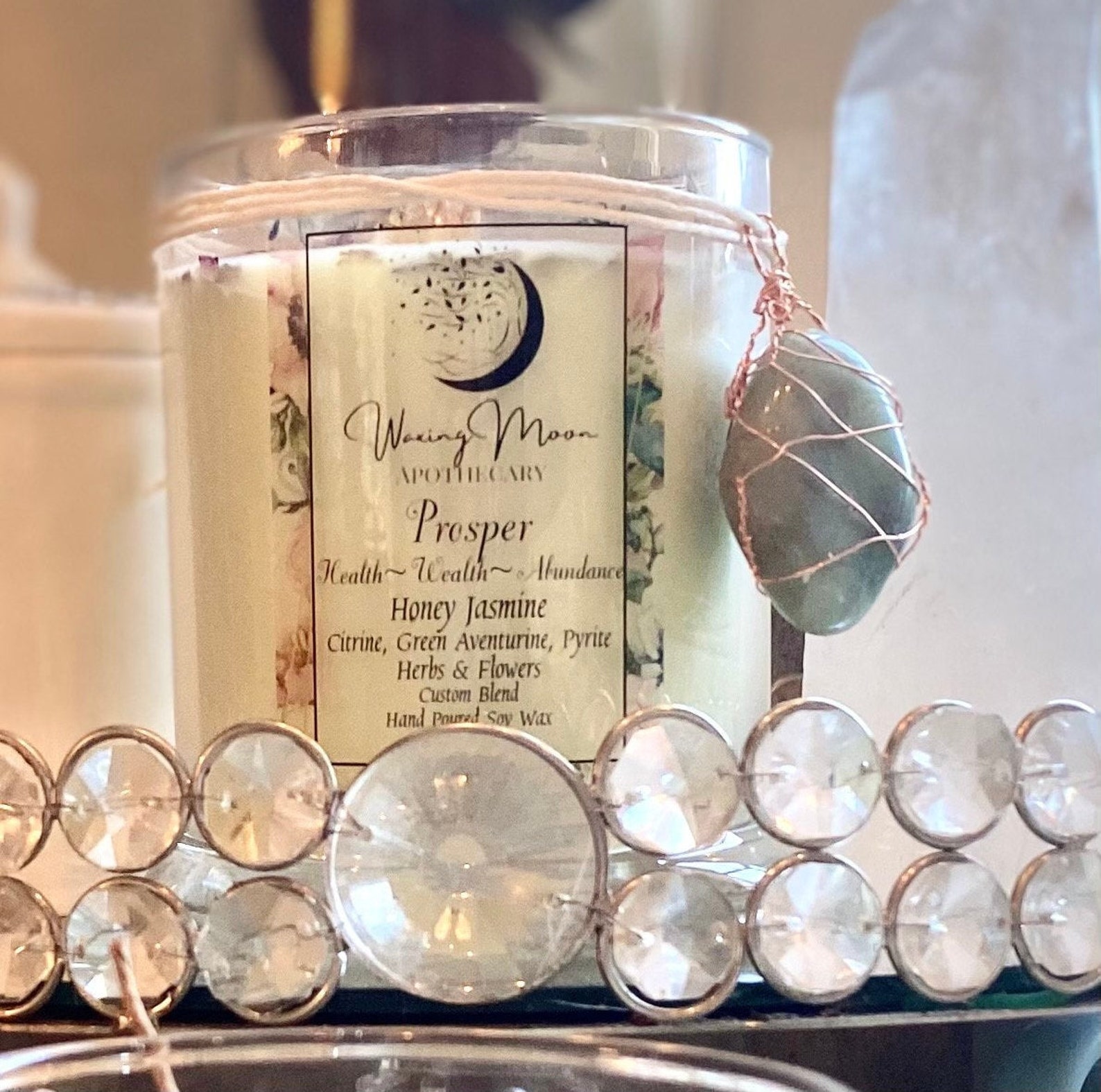 Abundance & Prosperity Candle Packed With Crystals Health Etsy