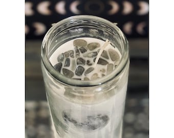 Full Moon Protection Candle: 7 Day Ritual with Tourmaline & Moonstone
