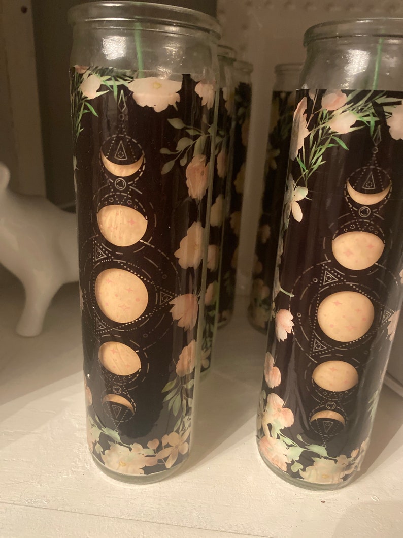 Full Moon Ritual Candle Intention Candle Manifestation Etsy