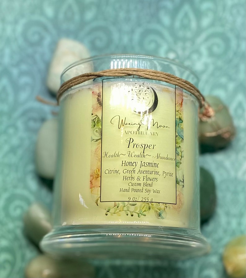 Abundance & Prosperity Candle Packed With Crystals Health Etsy