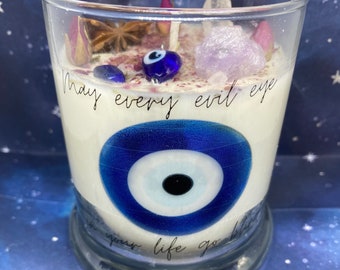 Evil Eye candle, protection candle, manifestation candle, Greek candle