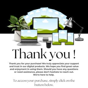Canva Vorlage Download Seite | Digitaler Produkt-Download Danke Vorlage Seiten | Download-Vorlage für Etsy-Artikel | Canva Template Digital