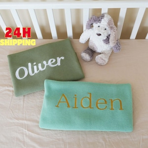 Custom Baby Name Blanket,Personalized Knit Baby Blanket,Embroidered Baby Blanket,Custom blanket,Baby Keepsake Gift,Baby Shower Gift