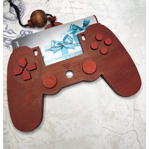 Carte-cadeau de contrôleur de jeux ou fichier SVG ornement suspendu à gratter - prêt pour le laser