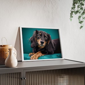 Custom Pet Poster with Frame Comic Style Dog or Cat Portrait Personalized Gift, Pet Wall Art, Funny Animal Print