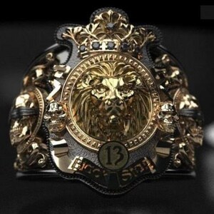 ハンドメイド925スターリングシルバーライオンリングメンズライオンリングロイヤルライオンリングカスタマイズナンバーリングライオンチャームリングライオンヘッドリング彼へのギフト