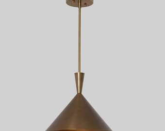Nowoczesna lampa wisząca z mosiądzu, lampa sufitowa stożkowa, minimalistyczna lampa wisząca, oświetlenie wyspy kuchennej, współczesny wystrój domu