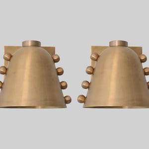 Mid Century Messing Wandleuchten 2er Set, Nieten Wandleuchten, moderne minimalistische Leuchte