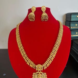 Gold plated long New style Temple Necklace| Traditional.