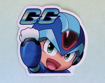 Mega Man X GG cute anime emote vinyl sticker