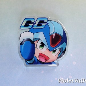 Mega Man X chibi anime emote acrylic pin (MMX)