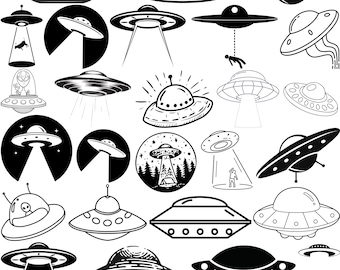 UFO SVG Bundle, Alien Vector Graphics (Digital Download)
