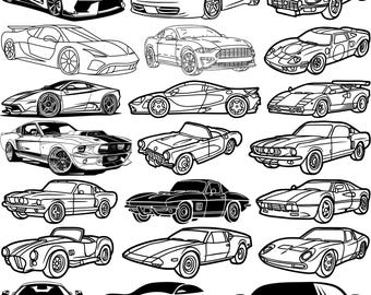 Sports Car SVG Bundle: Muscle, Classic & Modern Car Clipart (Digital Download)