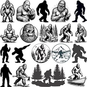 Bigfoot Svg Bundle, Bigfoot Cut Files, Bigfoot For Clipart, Bigfoot Silhouette, Bigfoot Cut Files for Cricut, Camping Adventure Designs