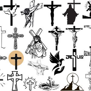Paquete SVG de cruz, vector de cruz, clipart de cruz, silueta de cruz, cruz desgastada SVG, cruz de fe SVG, cruz grunge SVG, cruz de Jesús SVG