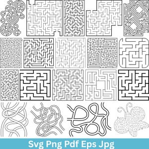 Labyrinth SVG Bundle, Maze svg Bundle, Labyrinth Vector, Labyrinth monogram, Maze Svg files for cricut, Labyrinth Vector, Maze Puzzle