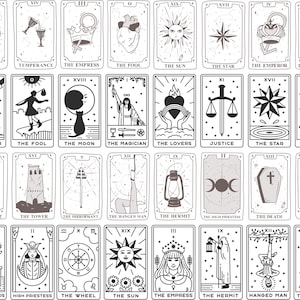 Bundle Svg de cartes de tarot, Svg de cartes de tarot, Png spirituel, Tarot céleste Svg, svg céleste, diseuse de bonne aventure Svg, jeu de tarot Svg,