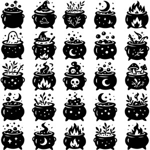 Cauldron SVG Bundle,Witch Cauldron Vector,Halloween Pot SVG, Cauldron Svg Files for Cricut, Cauldron Silhouette, Witches Cauldron Svg,