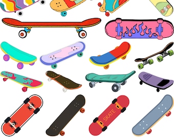 Skateboard gesneden SVG-bestand: Street Art-clipart (digitale download)