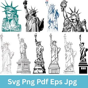 Statue Of Liberty Svg Bundle, Statue Of Liberty Clipart Png, Statue Of Liberty Vector, Statue Of Liberty Silhouette, New York City Skyline