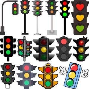 Traffic Light SVG Bundle, Traffic Lights Cut Files, Transport Clipart, Street Red Light Clip Art, Traffic Light Decal, Traffic Light eps