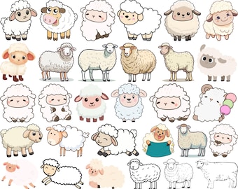 Sheep Svg Bundle, Sheep Clip Art, Sheep Vector Files, Farm animal svg, Sheep face svg,  Sheep Cut Files Cricut, heep png, Sheep eps,