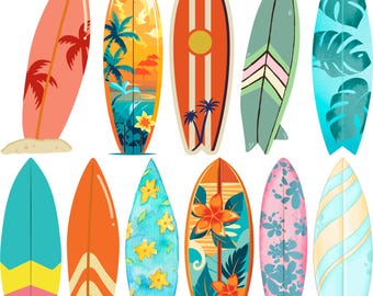 Surfboard SVG Bundle: Summer Beach Cut Files (svg, jpg, eps, png, pdf)