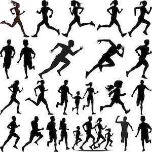 Running SVG Bundle, Runner Silhouette, Running Print, Running Clipart, Running Man svg, Running Woman svg, Runner SVG, Exercise Run svg,