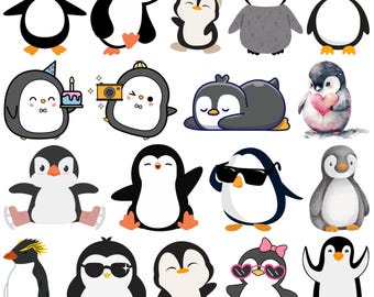 Penguin SVG Bundle, Penguin Clipart, Penguin SVG Cut Files for Cricut, Penguin Vector,Cute Penguin Svg, penguin silhouette, penguin cut file