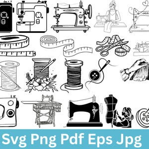 Sewing SVG Bundle, titch Queen svg, Sewing Cliparts svg, Sewing Machine SVG. Cut Files for Cricut ,Sewing Machine Silhouette,