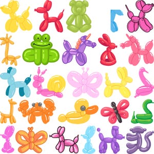 Ballon Tiere SVG Bundle, Ballon Party Tiere, Ballon png, Hund Ballon SVG, Ballon Tier Designs für Kinder Party Dekor