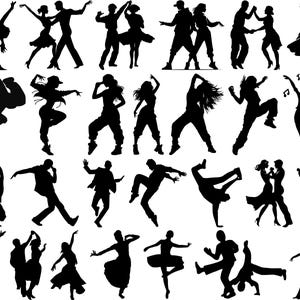 Dance SVG Bundle, Dancing SVG Cut Files for Cricut, Dance Couple Svg, Dancer Silhouettes, Dance PNG Bundle, Dance Clipart,