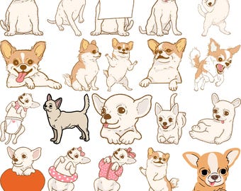 Chihuahua Dog SVG Bundle: Clipart, Vector, Decal (Digital Download)