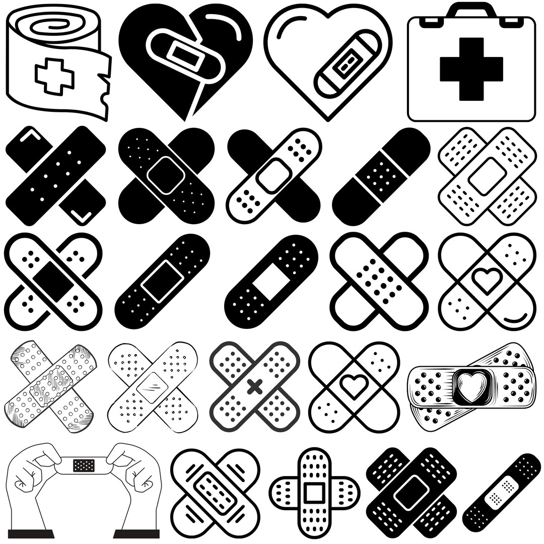 Band Aid SVG Bundle, First Aid Clipart (digital Download) - Etsy