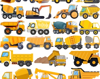 Construction Vehicle SVG Bundle: Trucks, Excavator, Dump Truck (Digital Download)