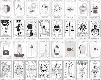 Tarot Cards SVG Bundle: Mystical Witchcraft Graphics (Digital Download)