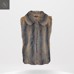 メンズ ブラックフォックスファーベスト | 高級本毛皮ジレ | 暖かい冬
