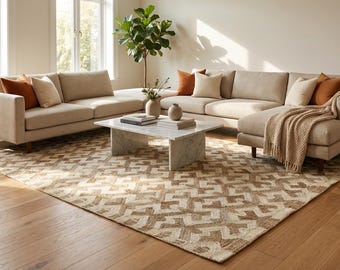 Handmade Organic Jute Rug | Braided Flatweave, Natural Ivory