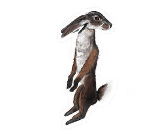 Whimsical Hare Bunny Rabbit Stickers: Storybook Illustration Decals