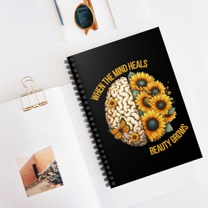 Mental Health Journal Spiral Notebook - Ruled Line, Therapy Planner, Self Care Notebook, Mental Wellness Diary, Counseling Session Notes
