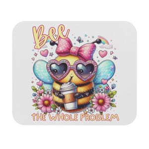 Cute Bee Mouse Pad with Inspirational Quote, Ideal for Home Office, Work Gift, Desk Accessories, Bee Lovers, Holiday Gift