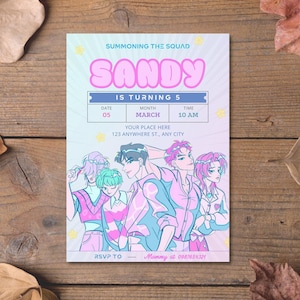Kpop Demon Hunters Birthday Invitation Editable Kpop Anime Birthday Invite Kpop Demon Theme Invite Kids Kpop Boy Band Birthday Party Invite