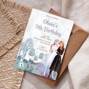 Frozen Birthday Invitation: Elsa & Anna Party, Editable Template (Digital Download)