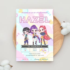 Kpop Demon Hunters Birthday Invitation Editable Kpop Anime Birthday Invite Kpop Demon Hunter Theme Invite Kids Hunter Birthday Party Invite